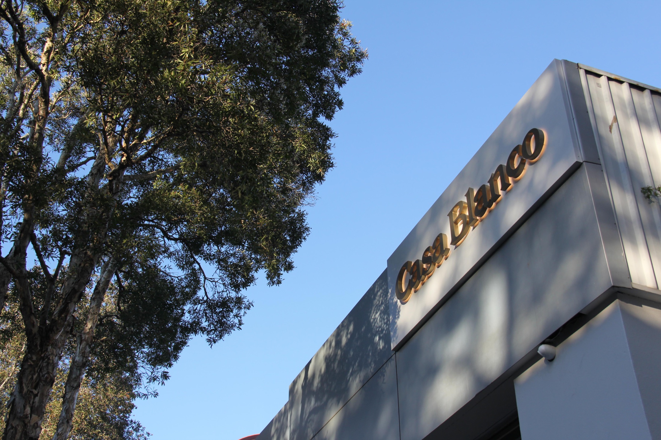 Signage and facade from the street